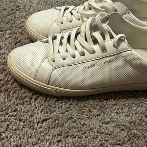 Authenticated Saint Laurent Andy Sneakers with Pink Back and Dust Bag